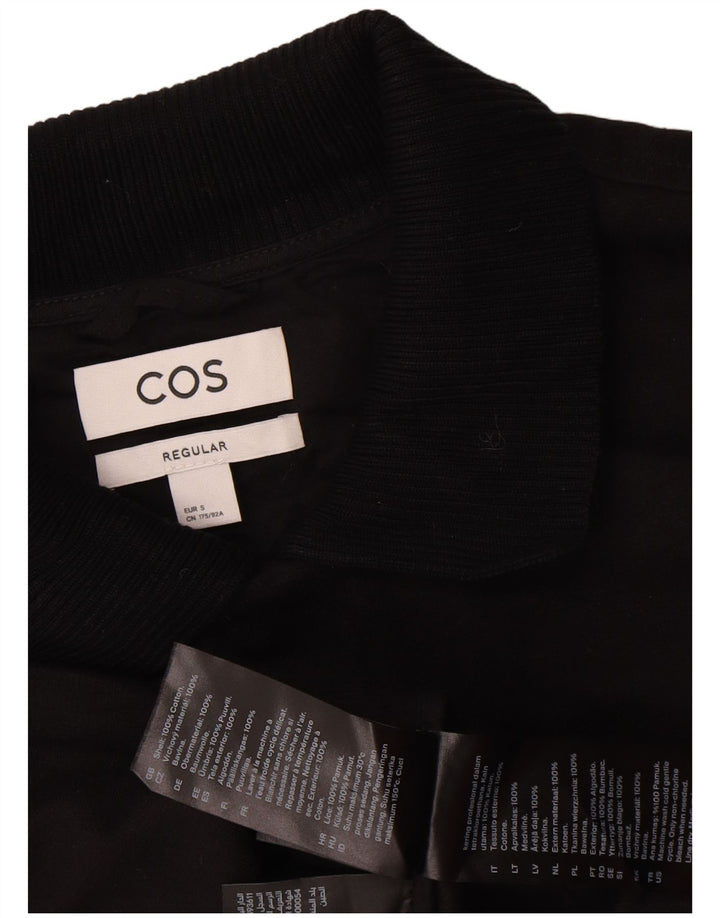 Cos Herre Regular Fit Bomber Jacket UK 34 Small Black Bomuld