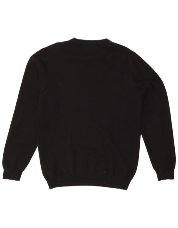 Zara Mens Crew Neck Jumper Sweater Large Black Cashmere