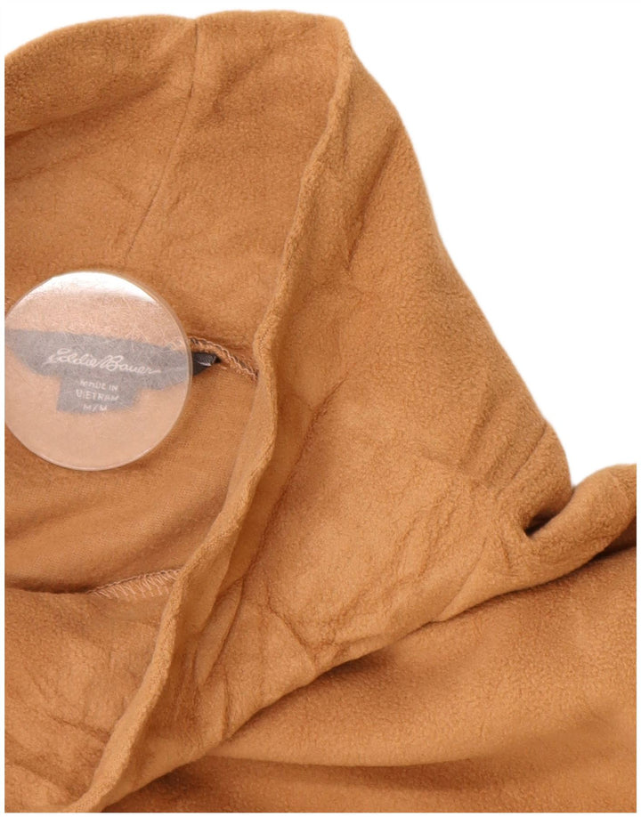 Eddie Bauer Womens Longline Fleece Jumper UK 14 Medium Brown Polyester