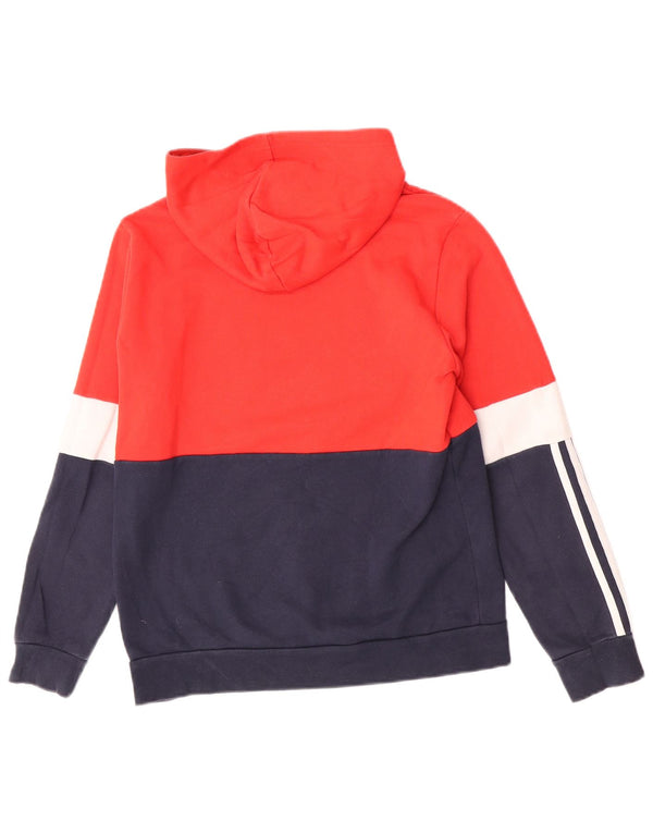 Felpa con cappuccio grafica Adidas da ragazzo 13-14 anni in cotone color block rosso