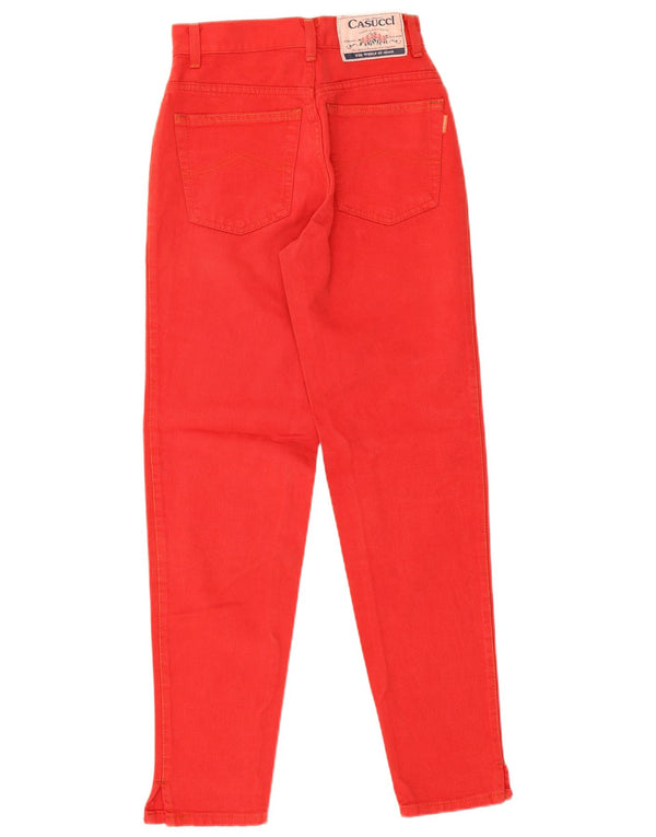 Casucci Γυναικείο Ψηλόμεσο Casual Παντελόνι IT 42 Medium W24 L29 Κόκκινο βαμβακερό