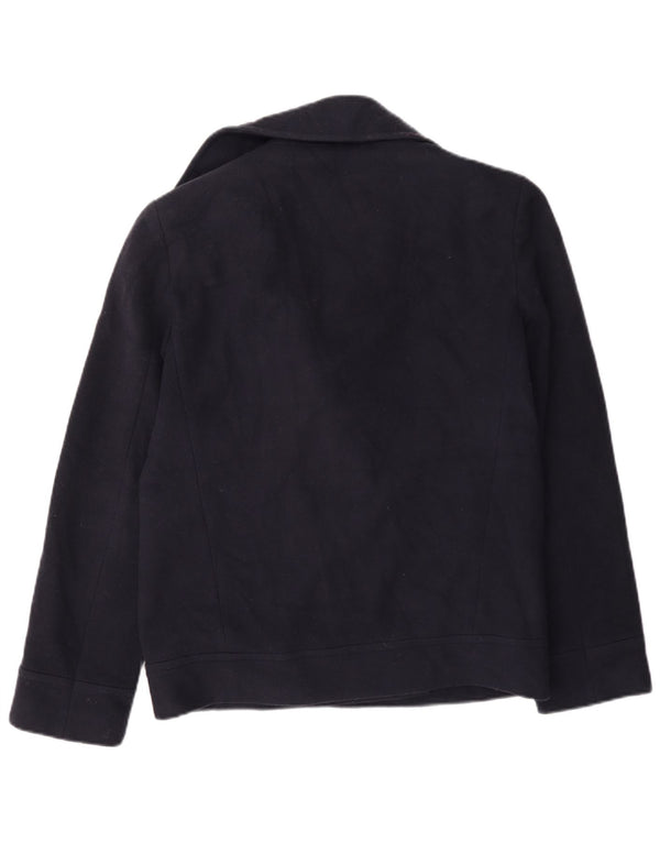 Marks & Spencer Womens Pea Coat UK 10 Small Navy Blue Wool