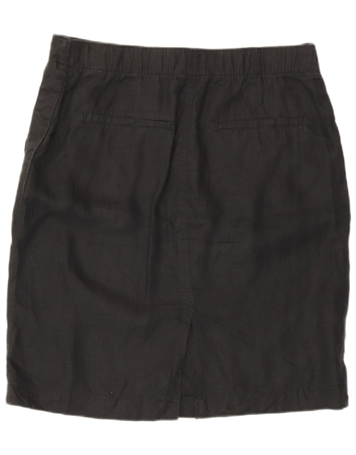 Marks & Spencer Womens Straight Skirt UK 12 Medium W32 Black Linen