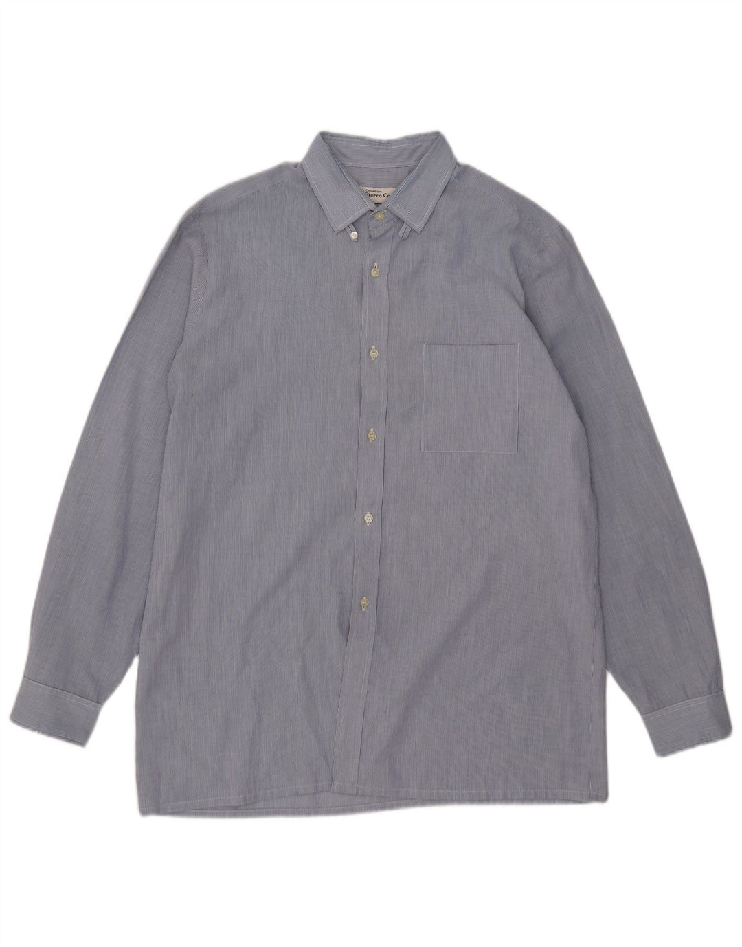 Camicia da uomo Pierre Cardin poliestere gessato blu medio