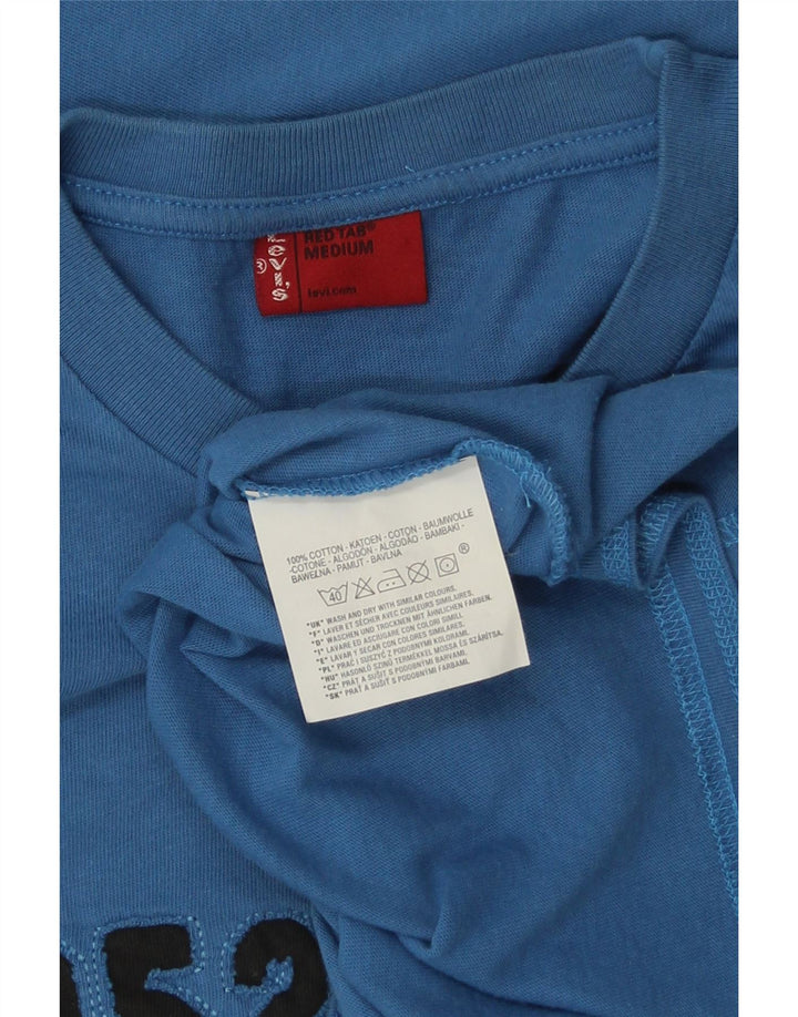 LEVI'S Mens Graphic Top Long Sleeve Medium Blue Cotton