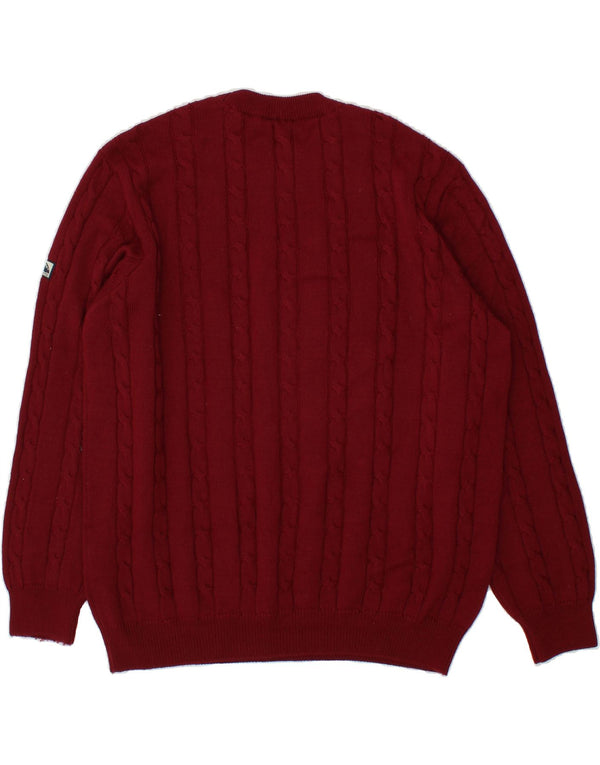 NAVIGARE sweater med rund hals til mænd Medium Bourgogne Merinould