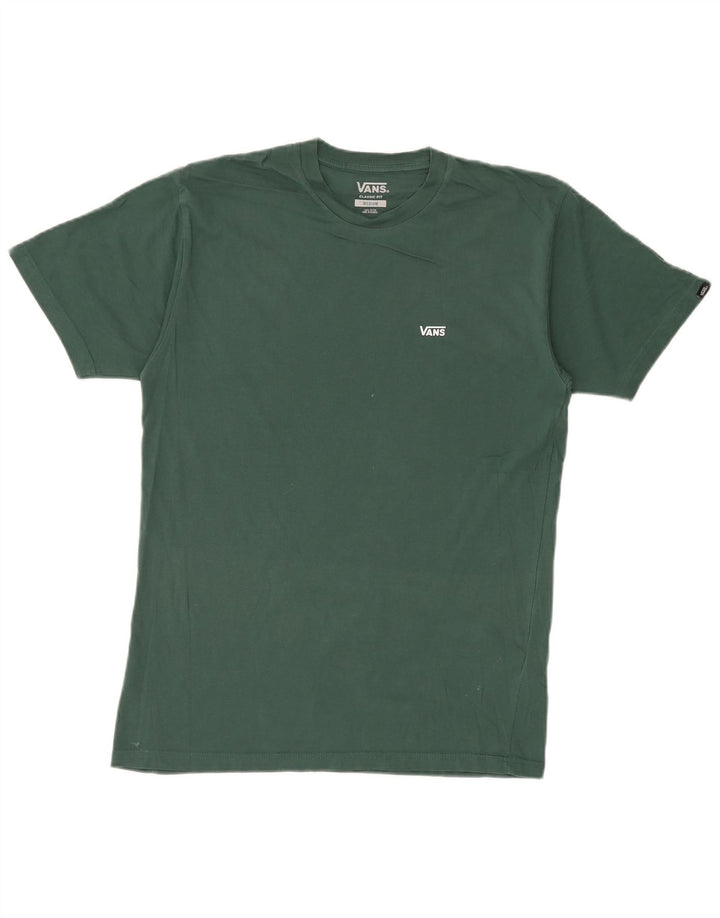 VANS Mens Classic Fit T-Shirt Top Medium Green Cotton