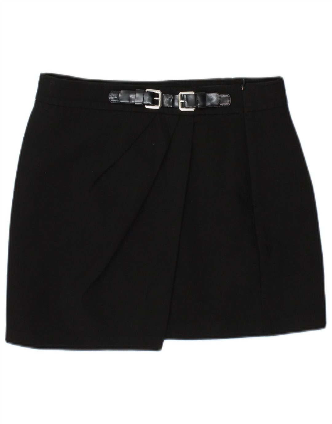 Mini saia feminina Zara pequena W27 poliéster preto