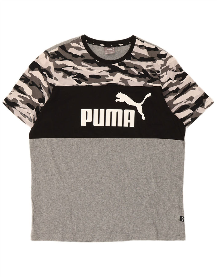 Puma Mens Graphic T-Shirt Top Large Multicoloured Camouflage Cotton
