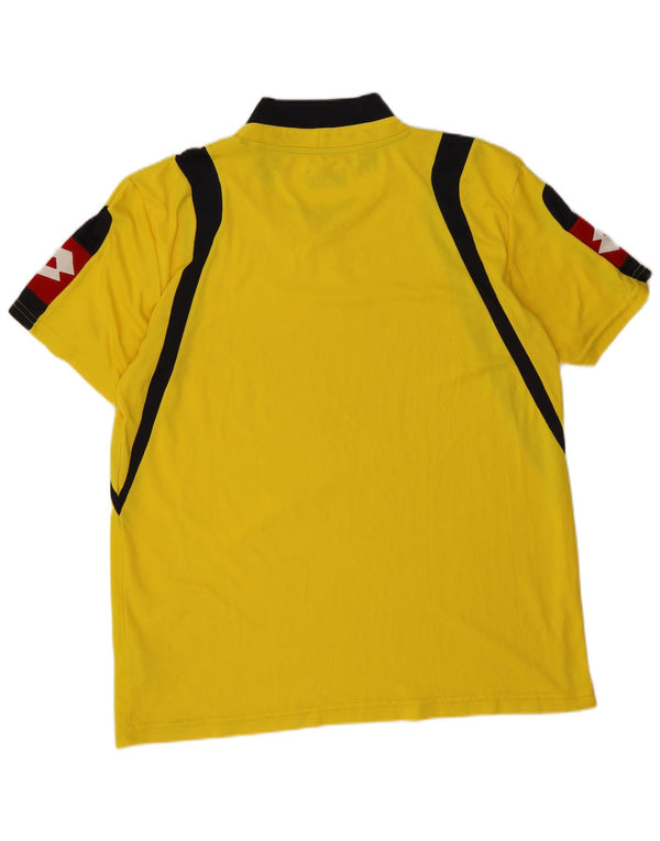 Lotto Mens T-Shirt Top 2XL Yellow Colourblock Polyester