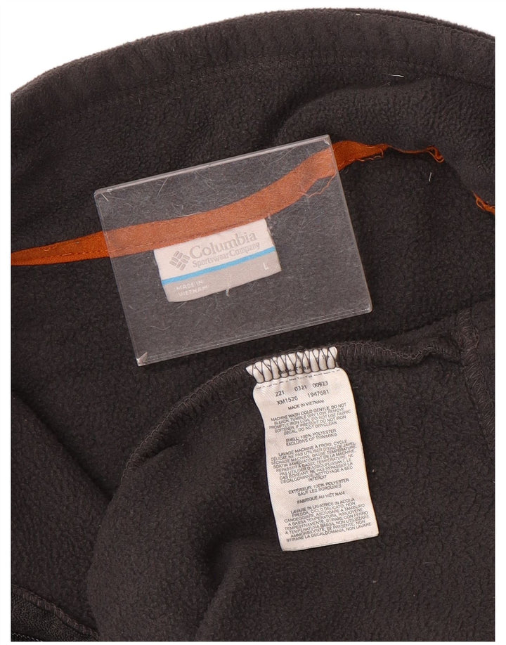 Columbia Mens Zip Neck Fleece Jumper Large Grey Polyester