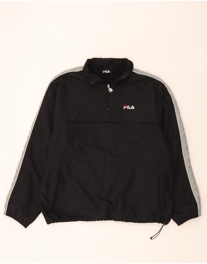 Fila Herre Pullover Windbreaker Jacket UK 42 XL Sort Polyester