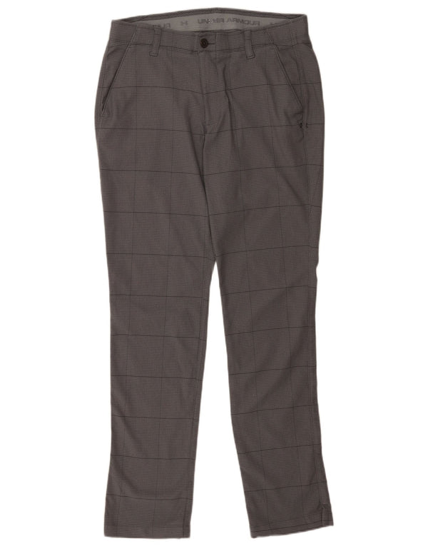 Under Armour Mens Loose Fit Chino Trousers W34 L34 Grey Houndstooth