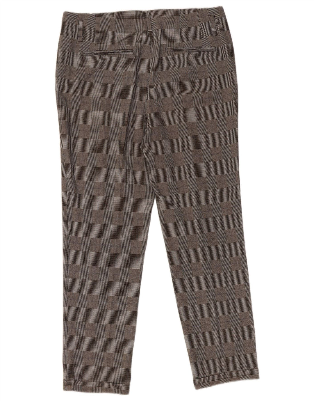 Zara Womens Slim Cropped Trousers Small W26 L25 Grey Houndstooth