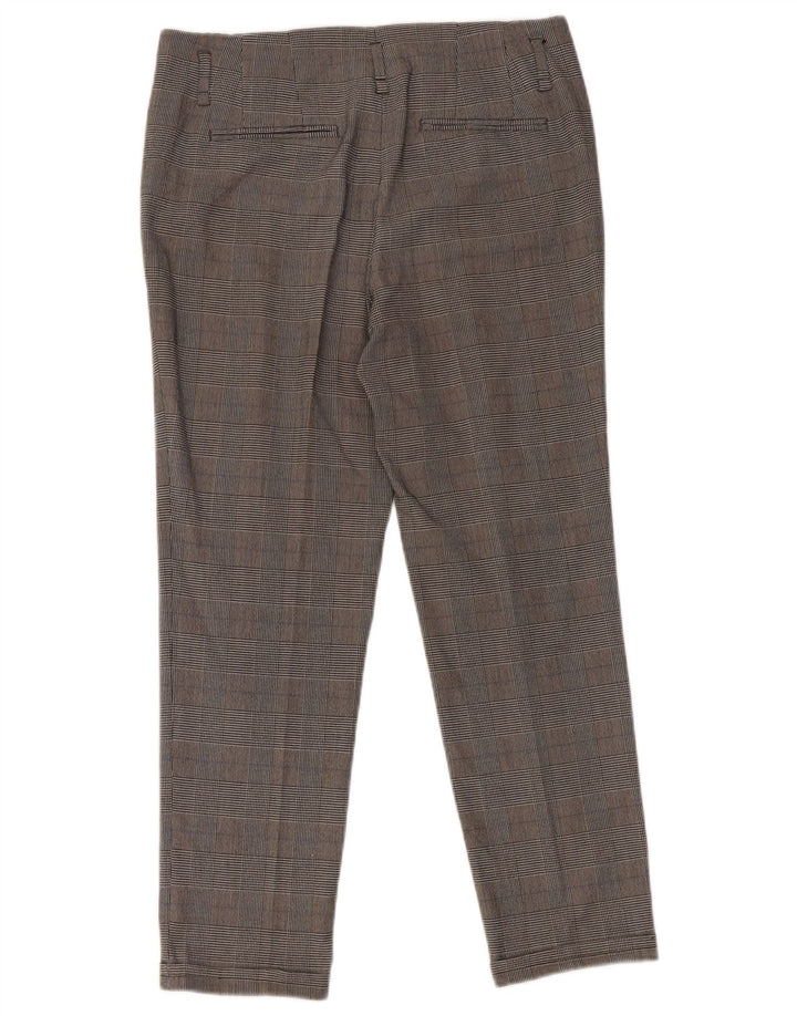 Zara Womens Slim Cropped Trousers Small W26 L25 Grey Houndstooth