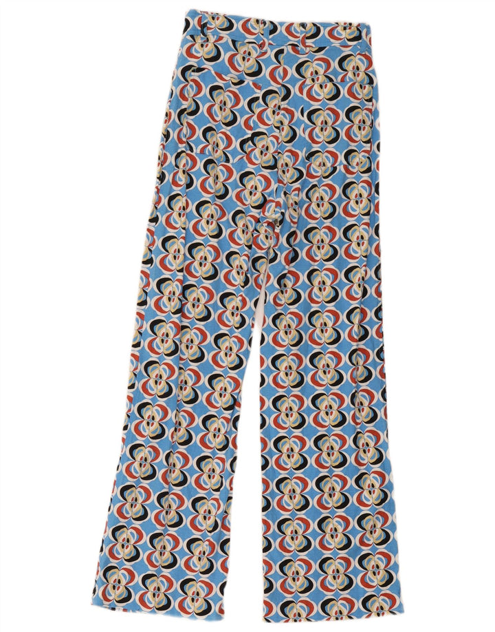 Zara Pantalon décontracté à motif abstrait pour femme XS W24 L28 multicolore