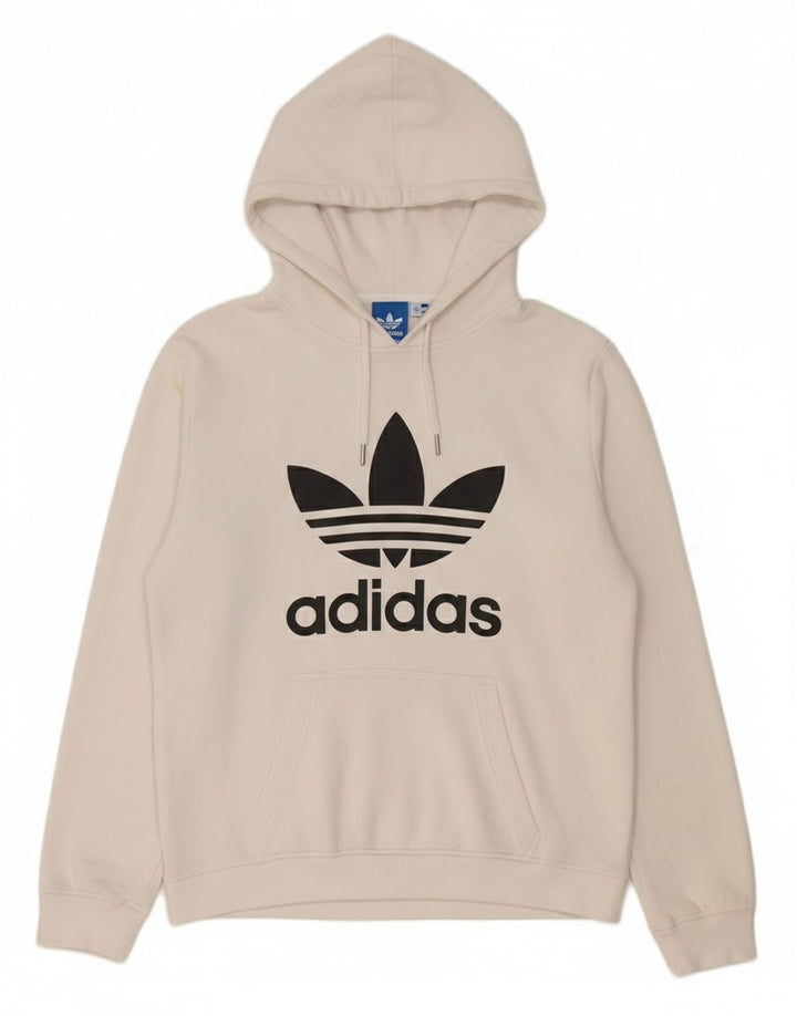 Adidas Mens Graphic Hoodie Jumper Medium White Cotton