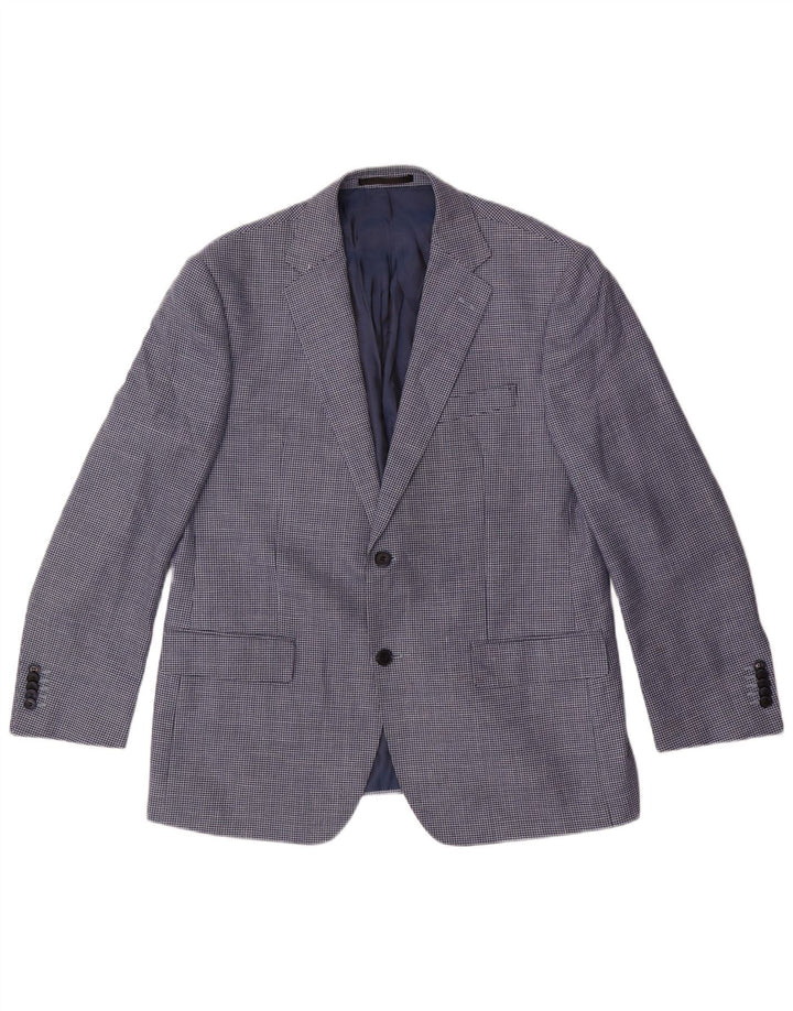 Marks & Spencer Veste blazer courte pour homme UK 42 Large pied-de-poule bleu