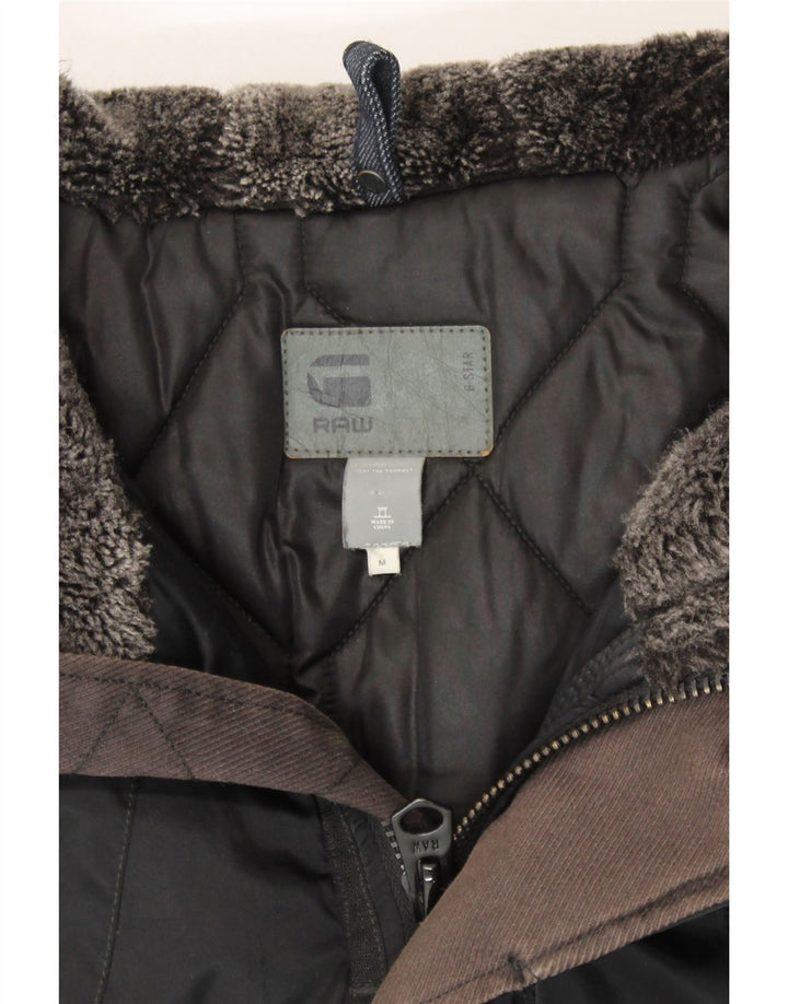 G-STAR Womens Hooded Parka Jacket UK 14 Medium Black