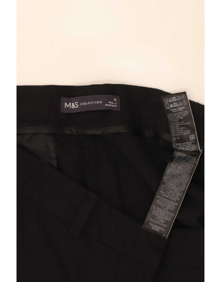 Marks & Spencer Womens Crop Suit Trousers UK 12 Medium W30 L25 Black