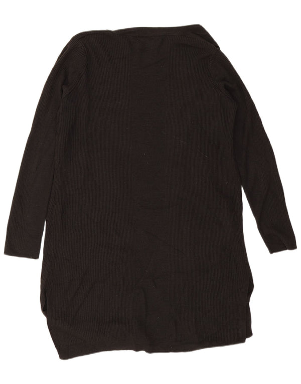 Marks & Spencer Damen Longline Open Cardigan Pullover UK 16 Large Schwarz