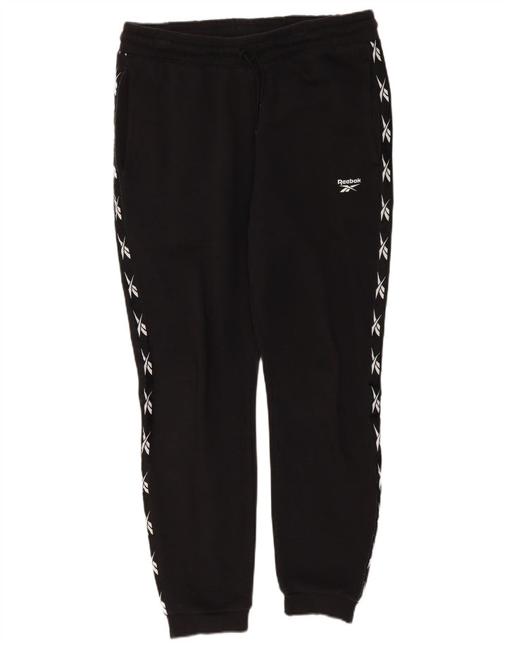 Reebok Mens Graphic Tracksuit Trousers Joggers Medium Black Cotton