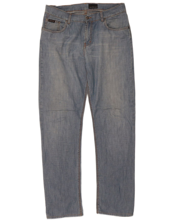 Jeans dritti da uomo Calvin Klein W33 L33 cotone blu