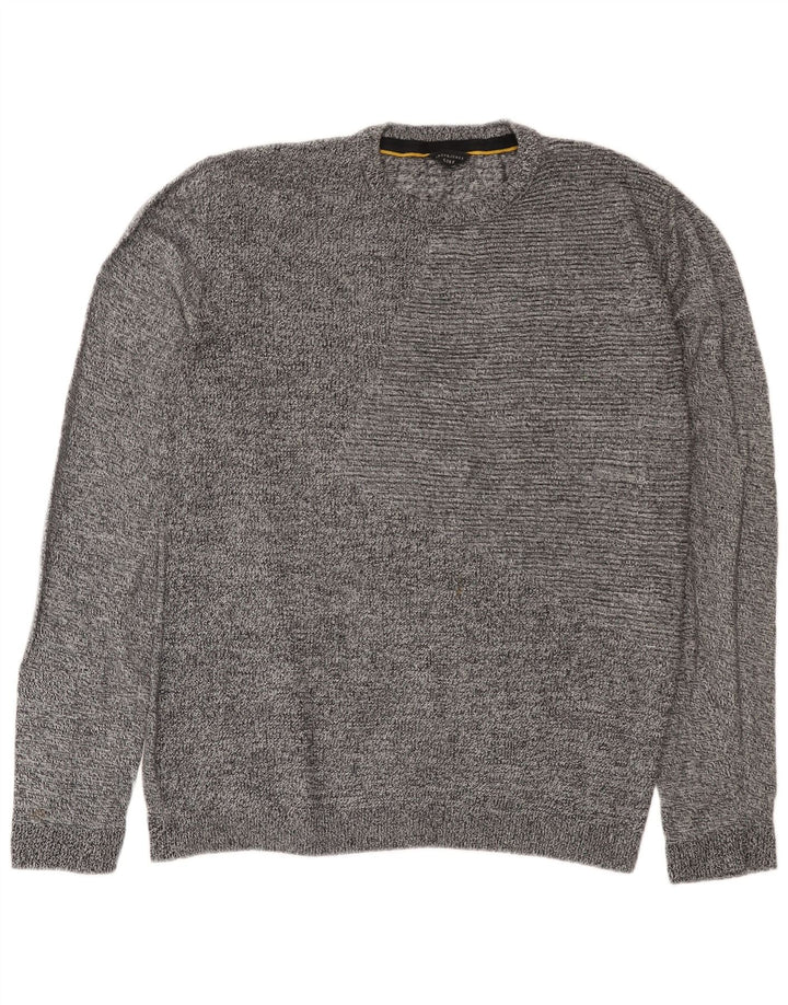 Jack & Jones Mens Crew Neck Jumper Sweater XL Grey Flecked