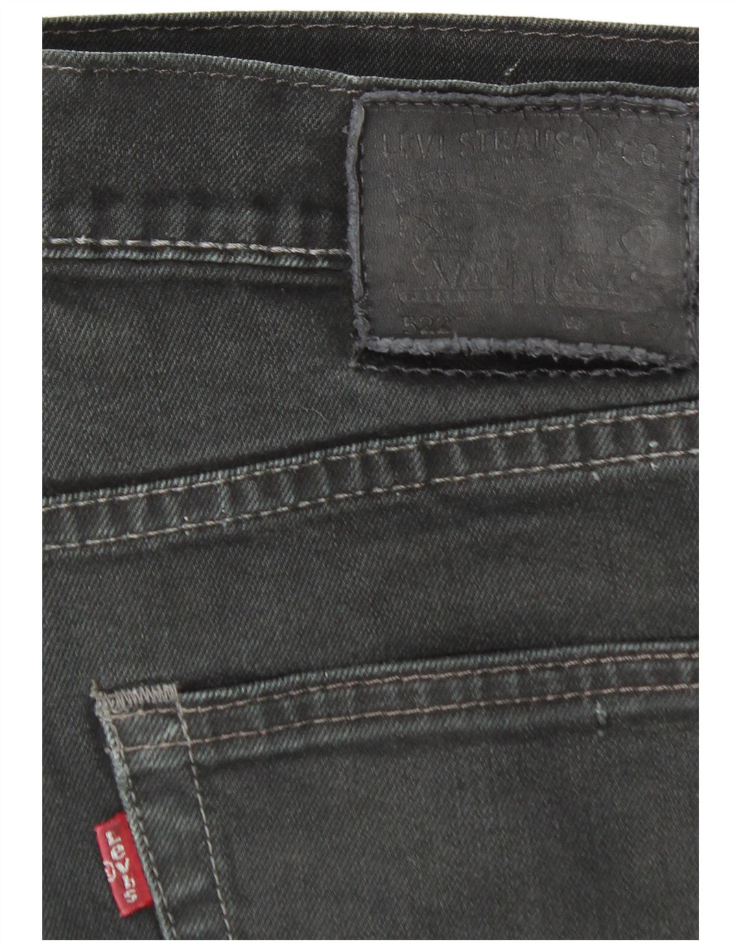 LEVI'S Mens 522 Straight Jeans W30 L28 Black Cotton