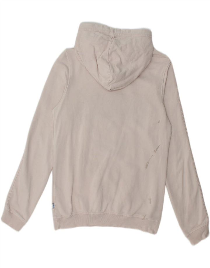 ADIDAS Womens Graphic Hoodie Jumper UK 12 Medium White Vintage Adidas and Second-Hand Adidas from Messina Hembry 
