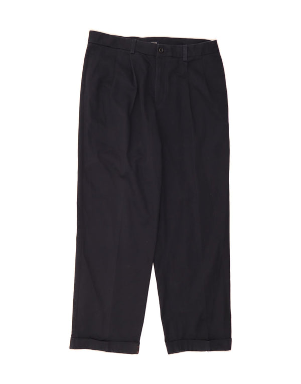 IZOD Mens Pegged Chino Trousers W34 L30 Navy Blue Cotton