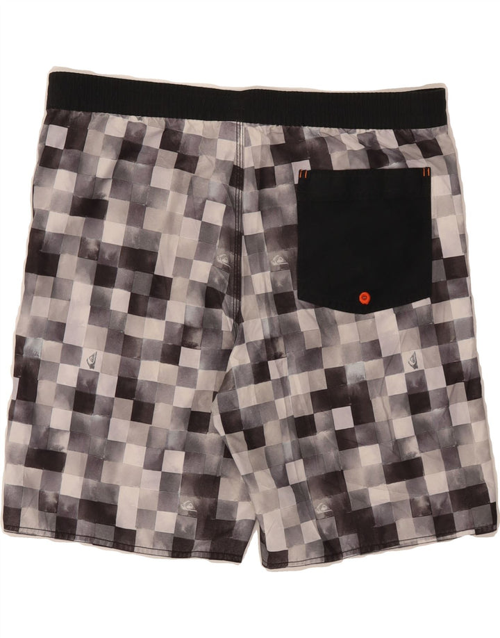 QUIKSILVER Mens Swimming Shorts Small  Grey Geometric Polyester Vintage Quiksilver and Second-Hand Quiksilver from Messina Hembry 