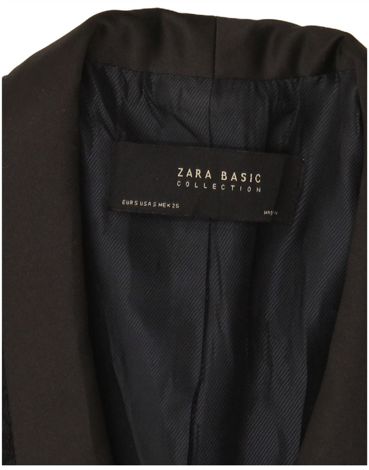 Giacca blazer a 1 bottone da donna Zara UK 10 piccolo floreale nero
