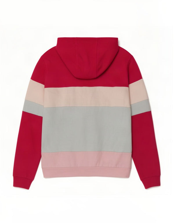 Adidas Girls Graphic Hoodie Jumper 11-12 Years Pink Colourblock Cotton