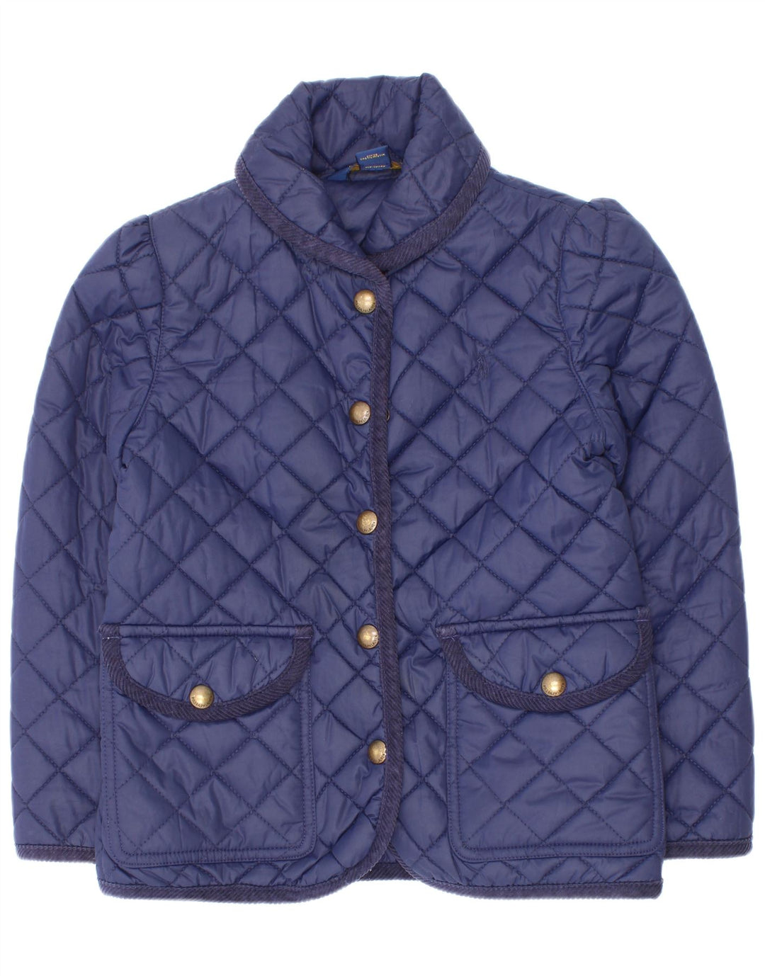 Polo Ralph Lauren Girls Quilted Jacket 5-6 Years Navy Blue Polyester