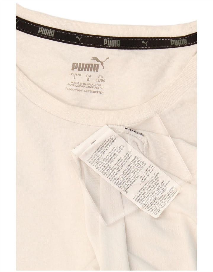 PUMA Herren T-Shirt Top Large Weiß Baumwolle