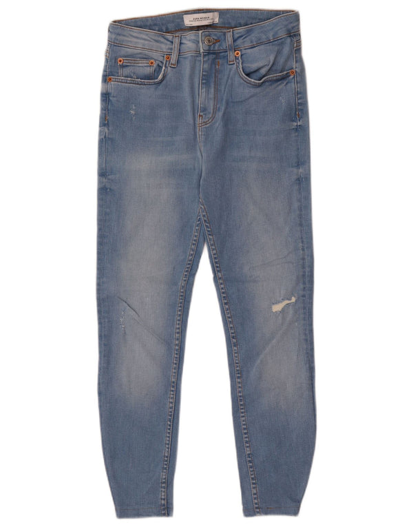 Женские потертые джинсы скинни Zara EU 36 XS W26 L24 синие