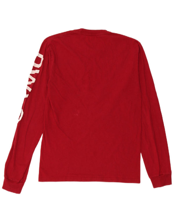 Champion masculino Temple University gráfico top manga comprida pequeno algodão vermelho