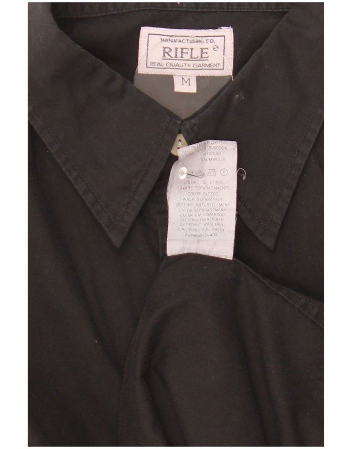 Camicia Rifle da uomo vestibilità comoda in cotone nero medio