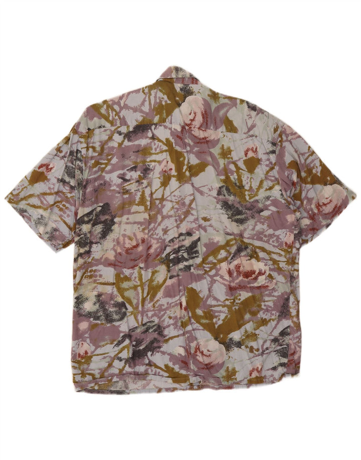 Vintage Mens Short Sleeve Shirt XL Multicoloured Floral