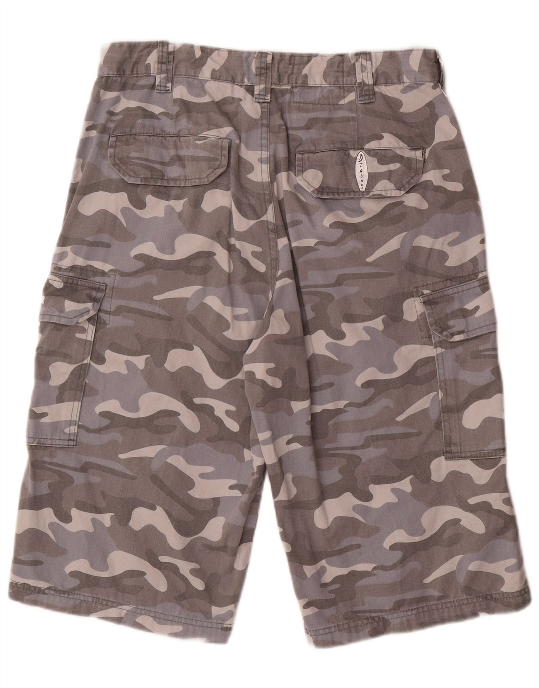 Diadora Mens Cargo Shorts W34 Large Grey Camouflage Cotton