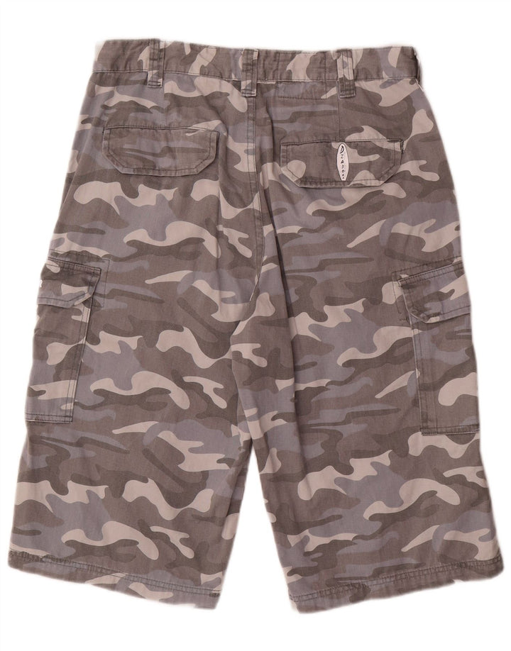 Diadora Mens Cargo Shorts W34 Large Grey Camouflage Cotton