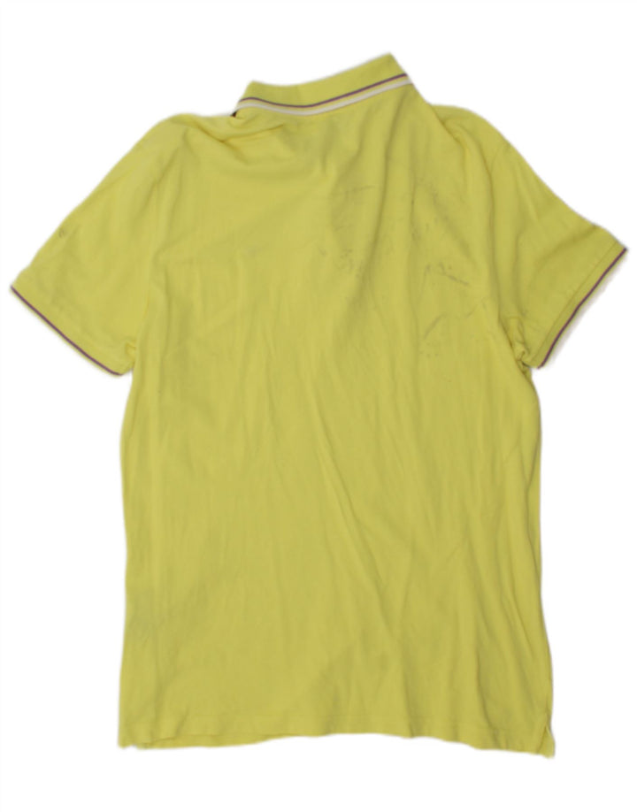 Diadora Mens Polo Shirt Large Yellow Cotton