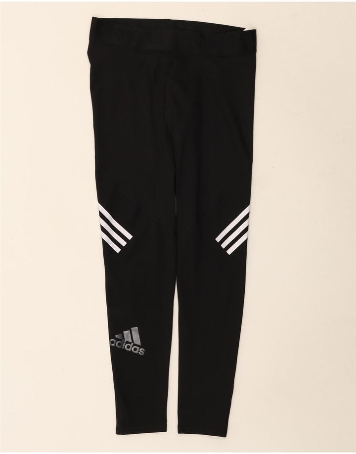 Adidas Womens Climacool Graphic Leggings UK 16 Large  Black Polyester