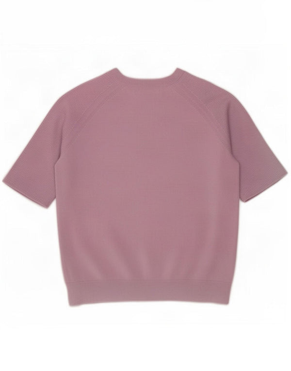 Marks & Spencer Damen Crop Pullover mit U-Boot-Ausschnitt, UK 12, Mittelviolett