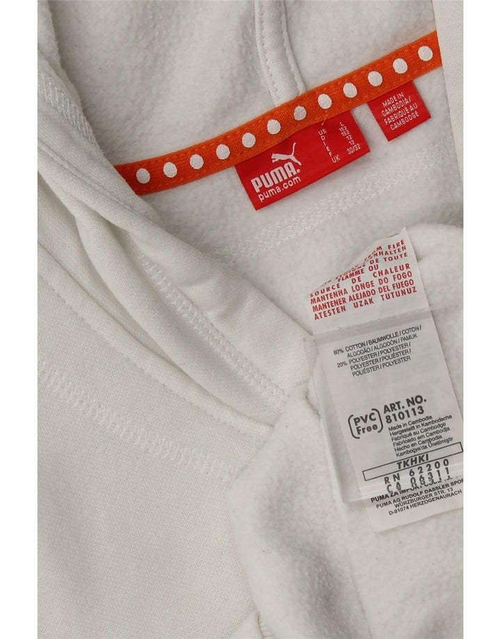 PUMA Boys Graphic Hoodie Jumper 11-12 Years  White Cotton Vintage Puma and Second-Hand Puma from Messina Hembry 