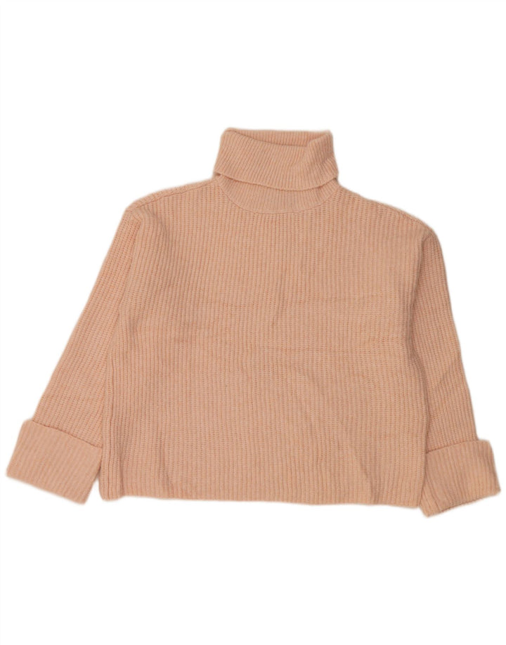 Marks & Spencer Womens Oversized Roll Neck Jumper Sweater UK 14 Medium Pink