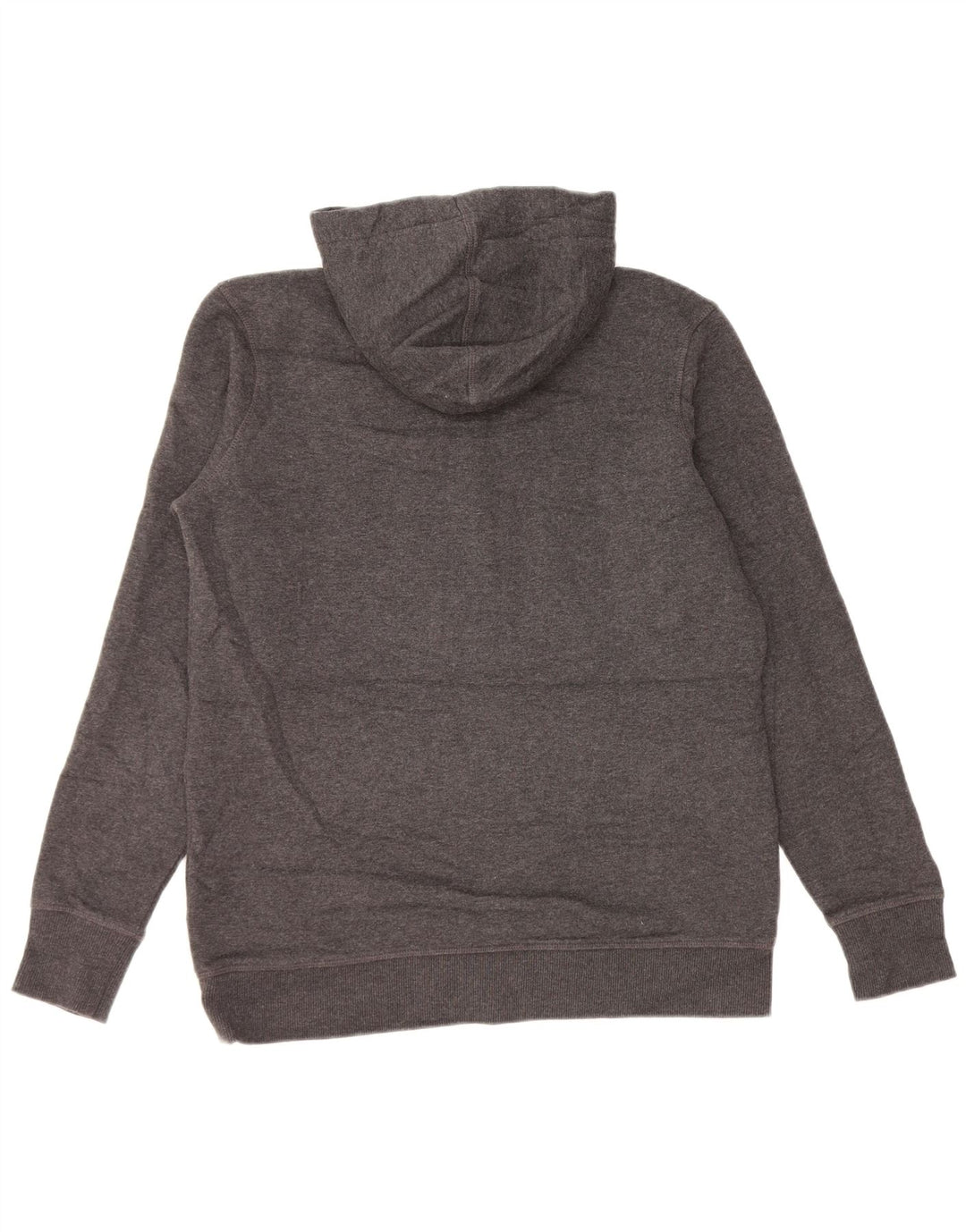 EDDIE BAUER Womens Button Neck Hoodie Jumper UK 14 Medium Grey Cotton
