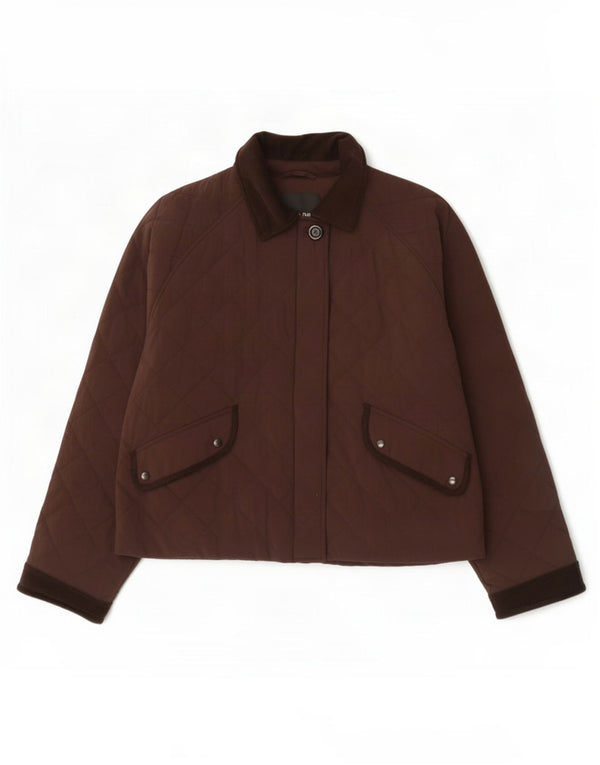 Massimo Dutti Veste matelassée surdimensionnée pour femme UK 10 Petit Marron Polyester