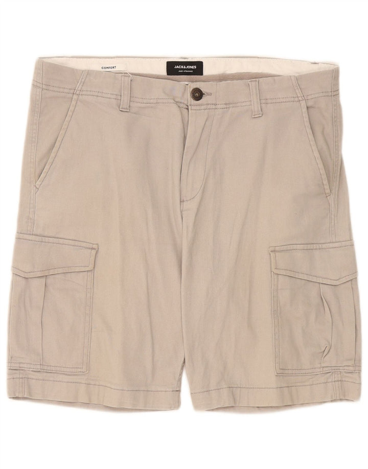 Jack & Jones Mens Cargo Shorts W36 Large Grey Cotton
